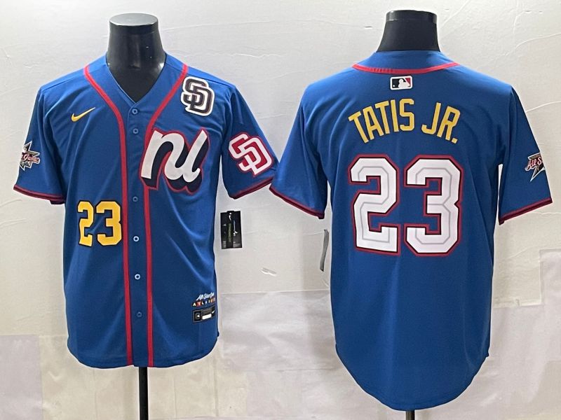Men 2025 San Diego Padres #23 Tatis jr Blue All star Nike MLB Jersey style 6->youth mlb jersey->Youth Jersey